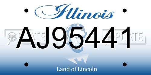 AJ95441 Illinois License Plate