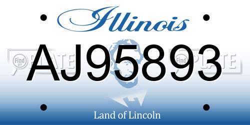 AJ95893 Illinois License Plate