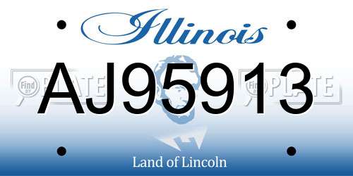 AJ95913 Illinois License Plate