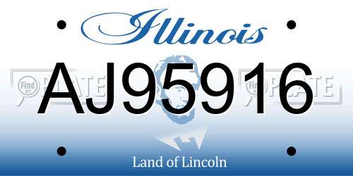 AJ95916 Illinois License Plate