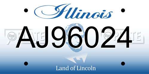 AJ96024 Illinois License Plate