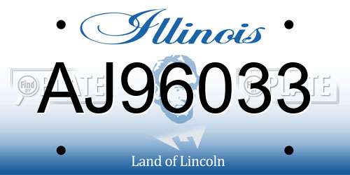 AJ96033 Illinois License Plate