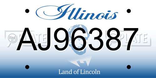 AJ96387 Illinois License Plate