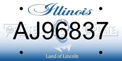 AJ96837 Illinois License Plate