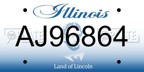 AJ96864 Illinois License Plate