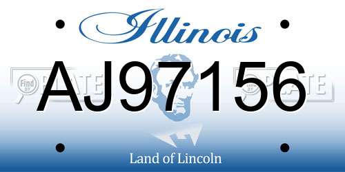 AJ97156 Illinois License Plate