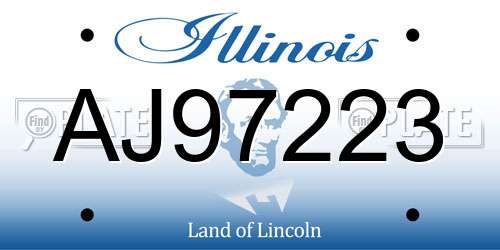 AJ97223 Illinois License Plate