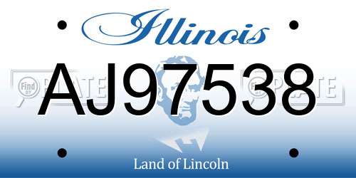 AJ97538 Illinois License Plate