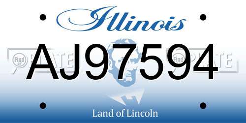AJ97594 Illinois License Plate