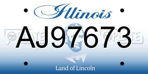 AJ97673 Illinois License Plate