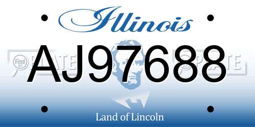 AJ97688 Illinois License Plate