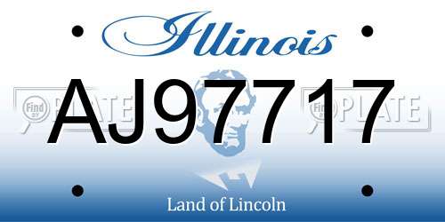 AJ97717 Illinois License Plate