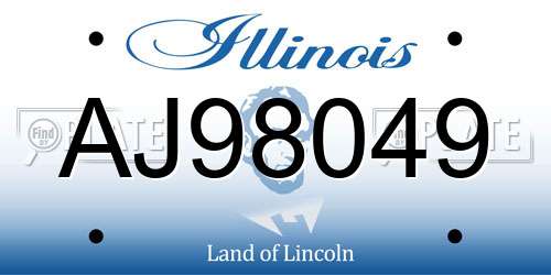 AJ98049 Illinois License Plate