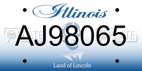 AJ98065 Illinois License Plate