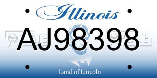 AJ98398 Illinois License Plate