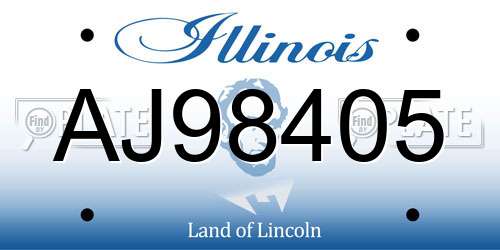 AJ98405 Illinois License Plate