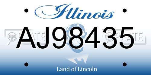 AJ98435 Illinois License Plate