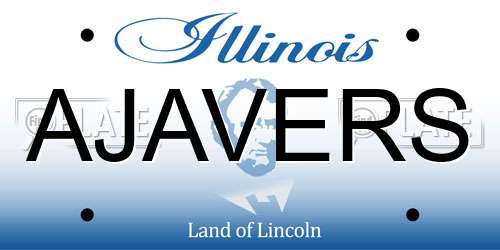 AJAVERS Illinois License Plate
