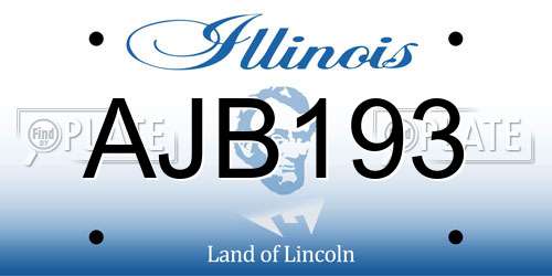AJB193 Illinois License Plate