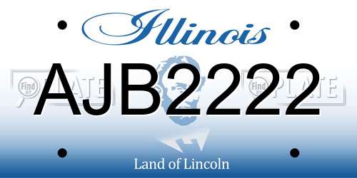 AJB2222 Illinois License Plate