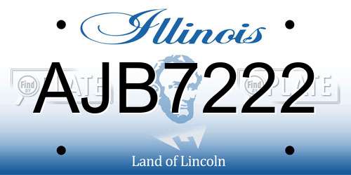 AJB7222 Illinois License Plate