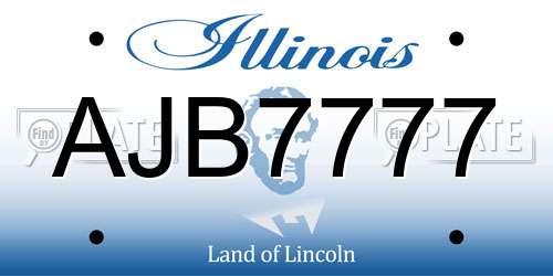 AJB7777 Illinois License Plate