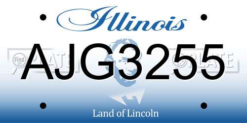 AJG3255 Illinois License Plate