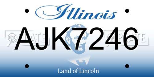 AJK7246 Illinois License Plate
