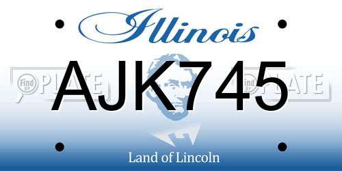 AJK745 Illinois License Plate