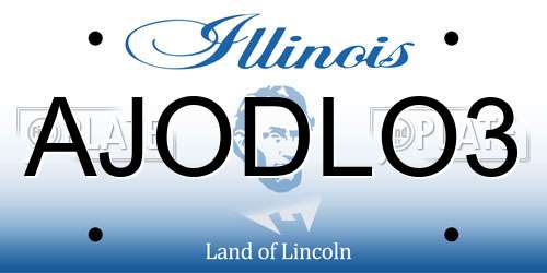 AJODLO3 Illinois License Plate