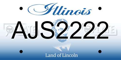AJS2222 Illinois License Plate
