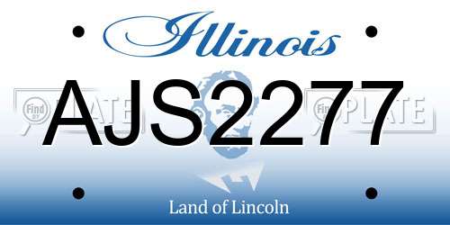 AJS2277 Illinois License Plate