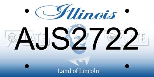 AJS2722 Illinois License Plate