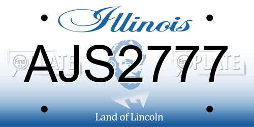 AJS2777 Illinois License Plate