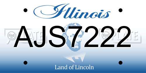 AJS7222 Illinois License Plate
