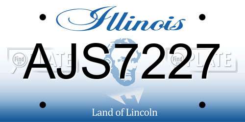 AJS7227 Illinois License Plate