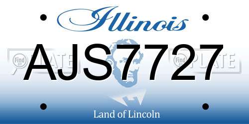 AJS7727 Illinois License Plate