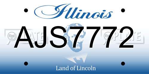 AJS7772 Illinois License Plate