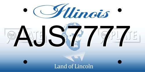 AJS7777 Illinois License Plate
