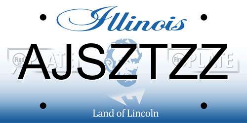 AJSZTZZ Illinois License Plate