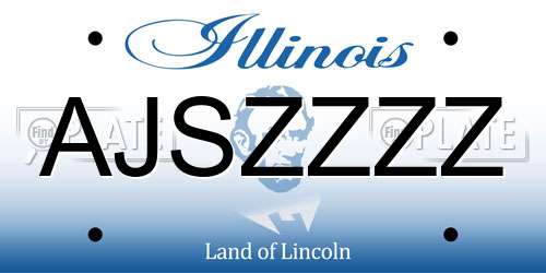 AJSZZZZ Illinois License Plate
