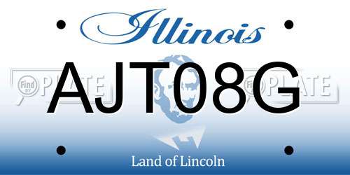 AJT08G Illinois License Plate