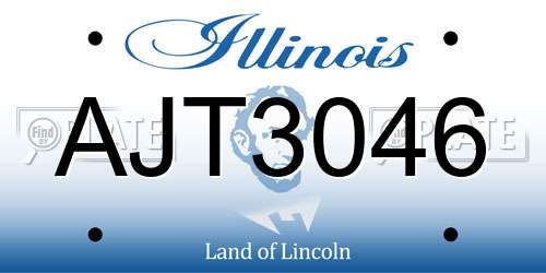 AJT3046 Illinois License Plate