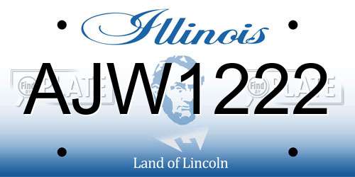AJW1222 Illinois License Plate