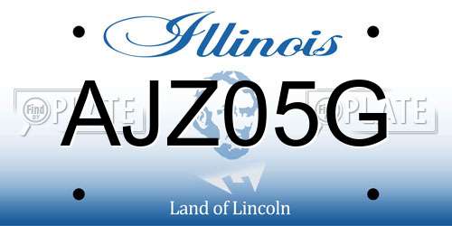 AJZ05G Illinois License Plate