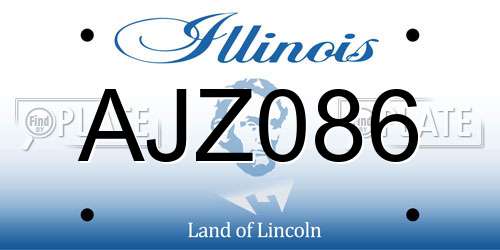 AJZ086 Illinois License Plate