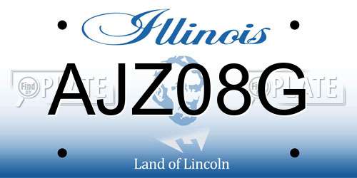 AJZ08G Illinois License Plate