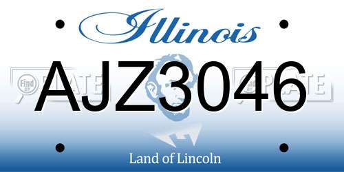 AJZ3046 Illinois License Plate