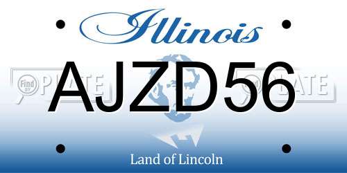 AJZD56 Illinois License Plate