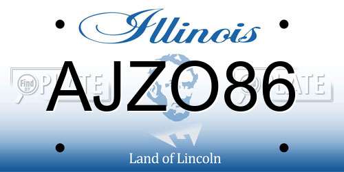 AJZO86 Illinois License Plate